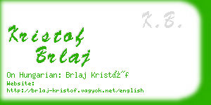 kristof brlaj business card